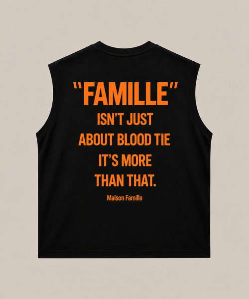T-SHIRT SANS MANCHES "MAISON FAMILLE"